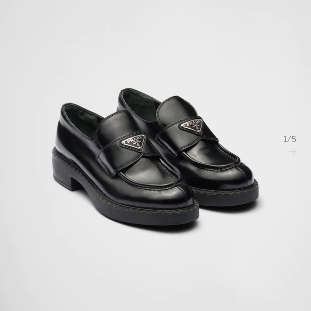 Prada Chocolate Brushed Leather Loafers